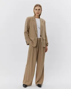 LENNONSW BLAZER - Light Brown Striped