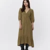 LIZETTESW DRESS - Olive Leaf