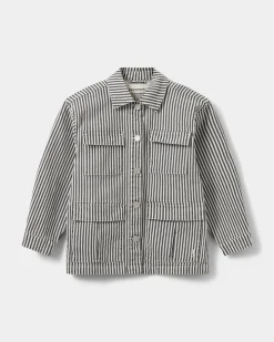LYNNSY JACKET - Black striped