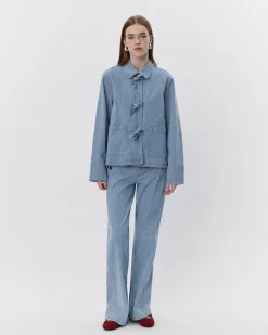 LYONSW TROUSERS - Blue striped