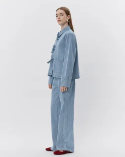 LYONSW TROUSERS - Blue striped