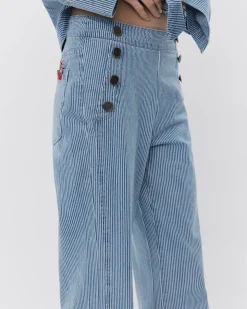 LYONSW TROUSERS - Blue striped