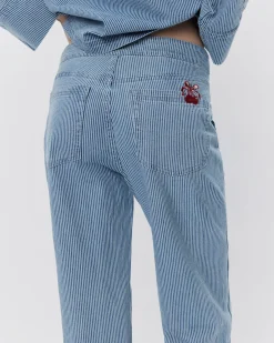 LYONSW TROUSERS - Blue striped