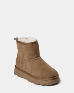 MARIESW TEDDY BOOT - Dark sand