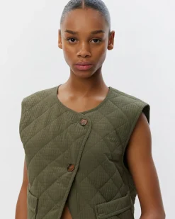 OLGASW VEST - Dark green