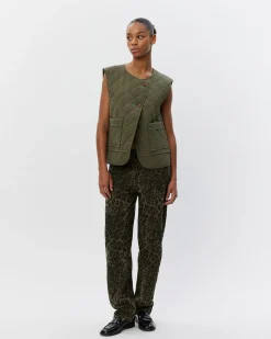 OLGASW VEST - Dark green