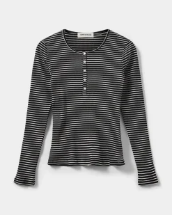 PAXSW T-SHIRT LONG SLEEVE - Off White Striped