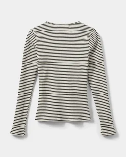 PAXSW T-SHIRT LONG SLEEVE - Black striped