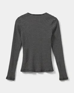 PAXSW T-SHIRT LONG SLEEVE - Off White Striped