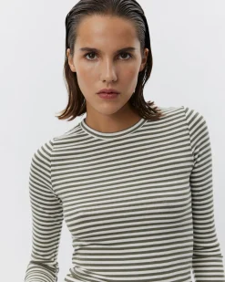 PETRICIASW STRIPE T-SHIRT LONG SLEEVE - Army striped