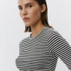 PETRICIASW STRIPE T-SHIRT LONG SLEEVE - Black striped