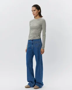 PETRICIASW STRIPE T-SHIRT LONG SLEEVE - Army striped