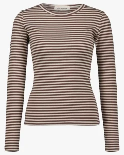 PETRICIASW STRIPE T-SHIRT LONG SLEEVE - Brown Striped