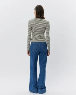 PETRICIASW STRIPE T-SHIRT LONG SLEEVE - Army striped