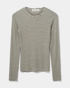 PETRICIASW STRIPE T-SHIRT LONG SLEEVE - Army striped