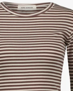 PETRICIASW STRIPE T-SHIRT LONG SLEEVE - Brown Striped