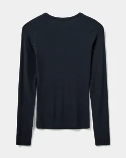 PETRICIASW STRIPE T-SHIRT LONG SLEEVE - Navy Black striped