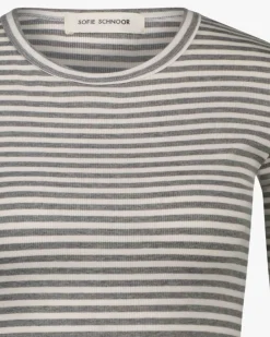 PETRICIASW STRIPE T-SHIRT LONG SLEEVE - Grey Striped