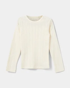 PetriciaSY Pointelle Longsleeve Tee - Off White