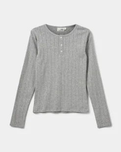 PetriciaSY Pointelle Longsleeve Tee - Grey mel