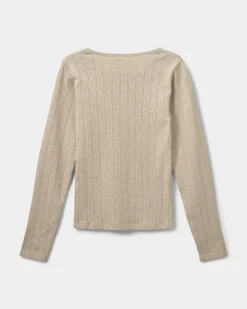 PetriciaSY Pointelle Longsleeve Tee - Beige