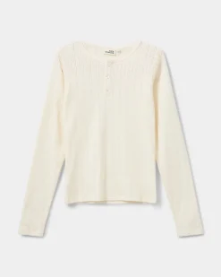 PetriciaSY Pointelle Longsleeve Tee - Off White
