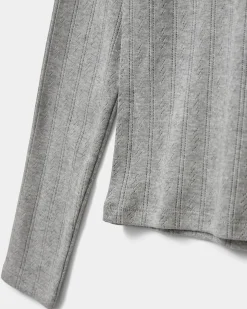 PetriciaSY Pointelle Longsleeve Tee - Grey mel