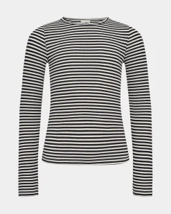 PETRICIASY T-SHIRT LONG SLEEVE - Navy Striped