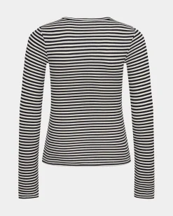 PETRICIASY T-SHIRT LONG SLEEVE - Navy Striped