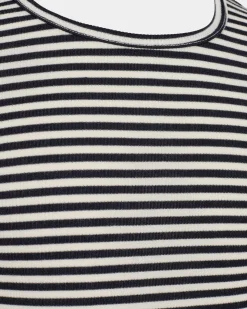 PETRICIASY T-SHIRT LONG SLEEVE - Navy Striped