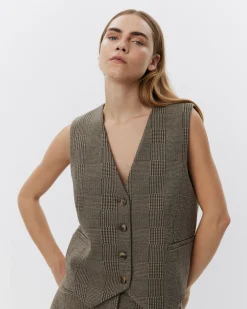 PHOENIXSW VEST - Brown check