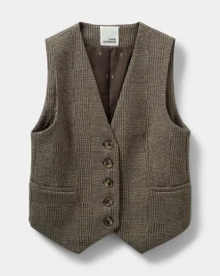 PHOENIXSW VEST - Brown check