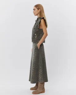 SELIASW SKIRT - Light brown leopard