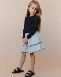 SIGGYSK SKIRT - Black thin stripe