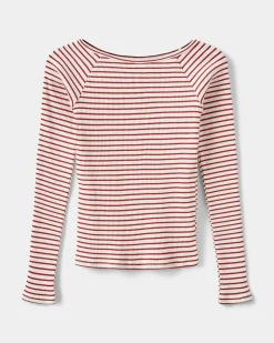 SOMASY T-SHIRT LONG SLEEVE - Red Striped
