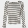 SOMASY T-SHIRT LONG SLEEVE - Black striped