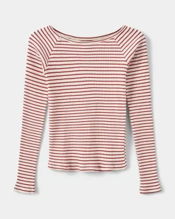 SOMASY T-SHIRT LONG SLEEVE - Red Striped