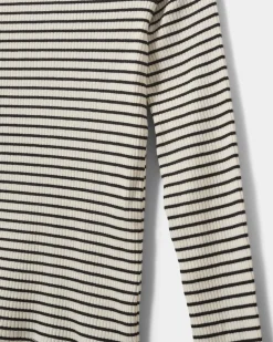 SOMASY T-SHIRT LONG SLEEVE - Black striped