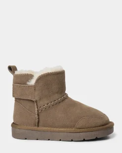 VALESK TEDDY BOOT - Dark sand
