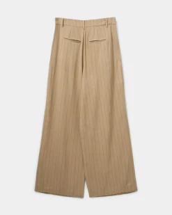 VIVASW TROUSERS - Light Brown Striped