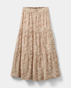 ViviSY Skirt - Flower soft brown