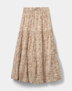 ViviSY Skirt - Flower soft brown