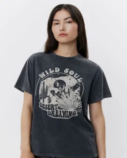 ZENASW T-SHIRT - Stone washed black