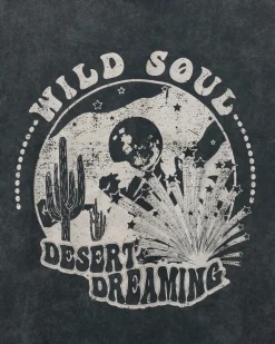 ZENASW T-SHIRT - Stone washed black