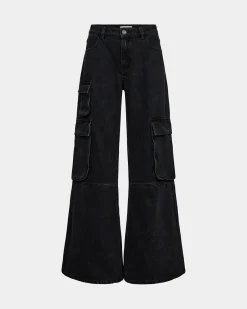 ZILASW TROUSERS - Washed black