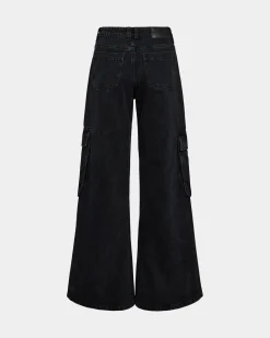 ZILASW TROUSERS - Washed black