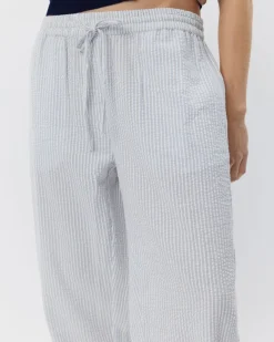ABIGAILESW TROUSERS - Antique White w Blue
