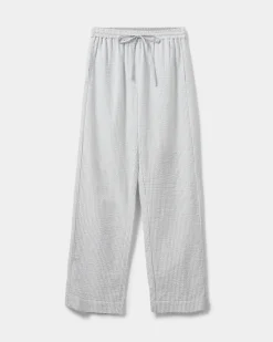 ABIGAILESW TROUSERS - Antique White w Blue