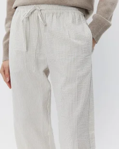 ABIGAILESW TROUSERS - Antique White w Black