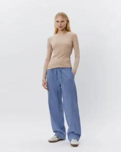 ABIGAILESW TROUSERS - Blue-Black w Antique White